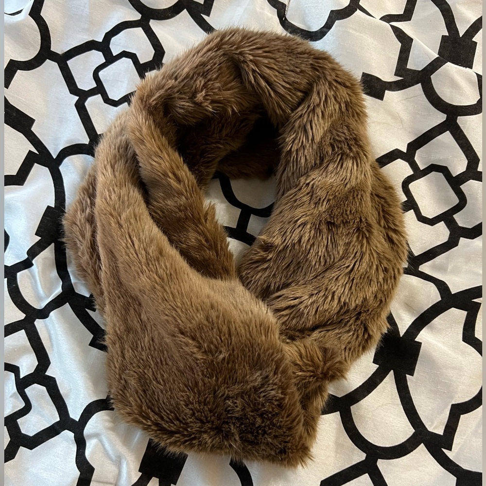 Closed loop scarf- lightweight winter fur wrap